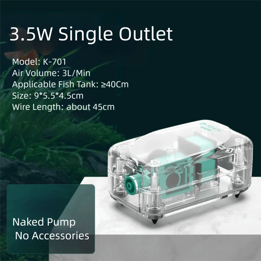 Ultra-Quiet Aquarium Air Pump with Adjustable Flow