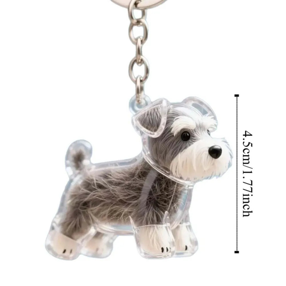 Cartoon Dog Transparent Acrylic Keychain