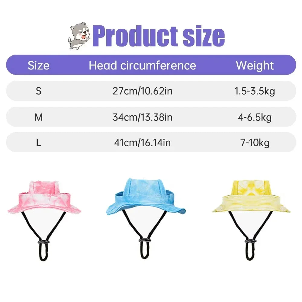 Breathable Cotton Fisherman Hat for Dogs and Cats with Ear Holes