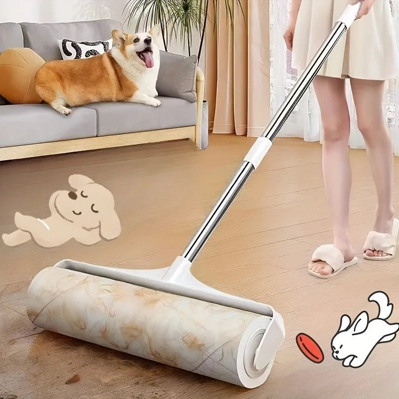 Extendable Pet Hair Lint Roller with 2 Refill Rolls