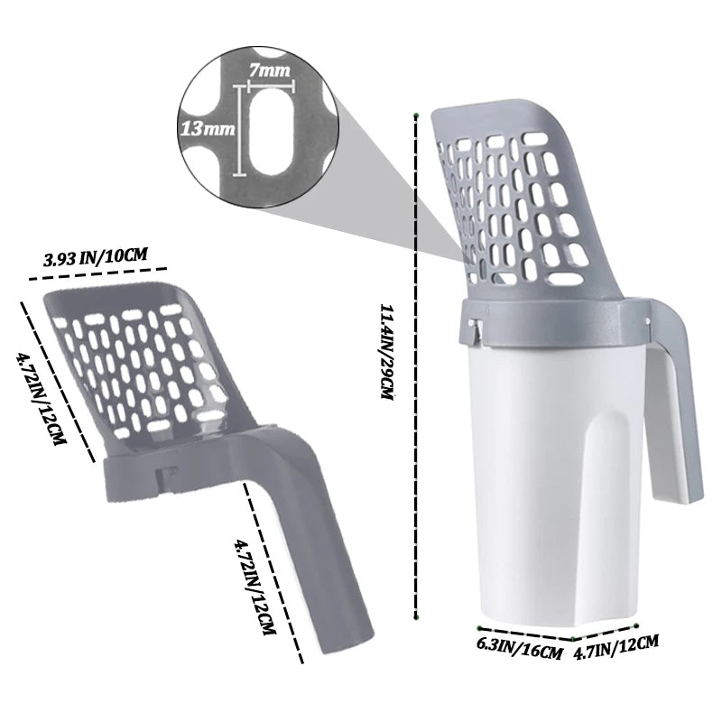 Cat Litter Scoop with Integrated Waste Bag Holder