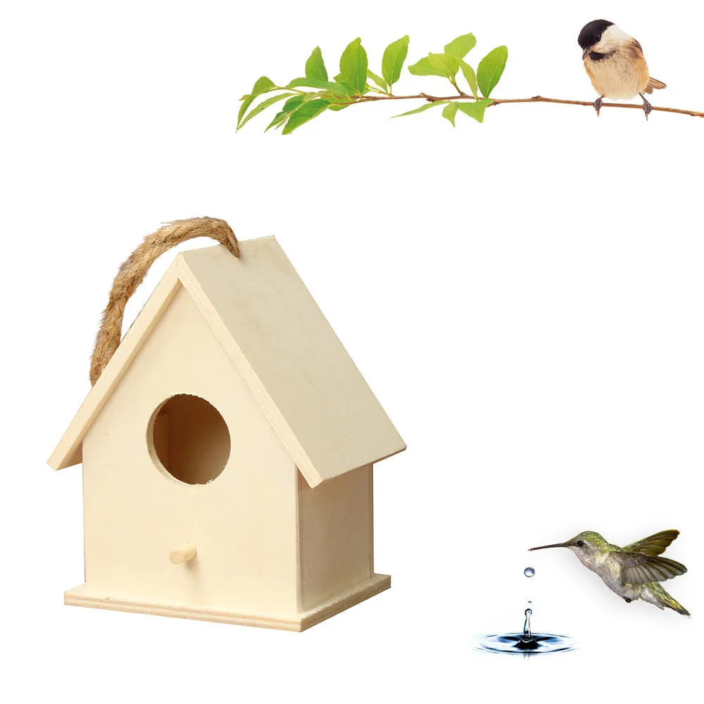 Wooden Hanging Birdhouse for Garden & Patio
