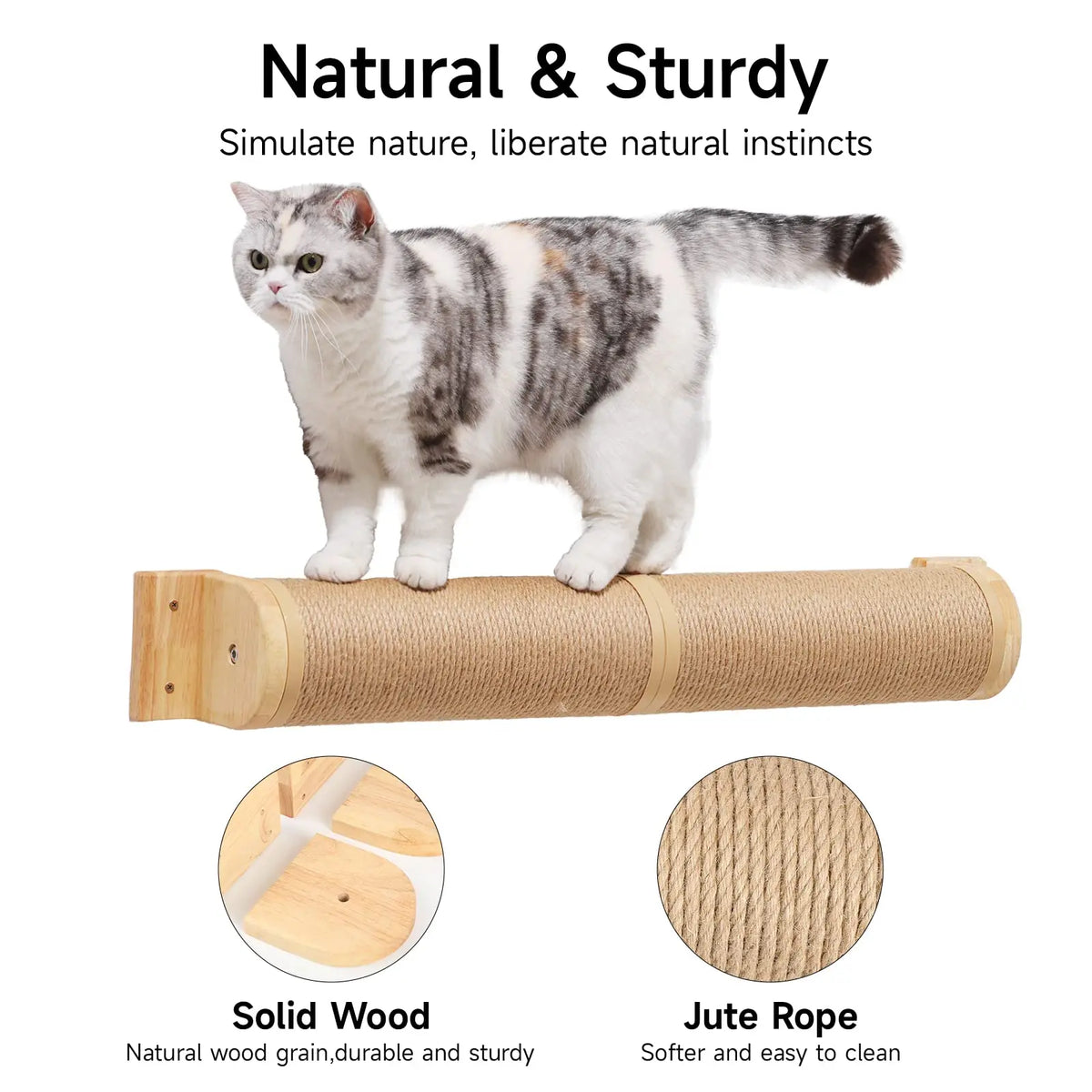 Cat Scratching Post with Sisal and Wood