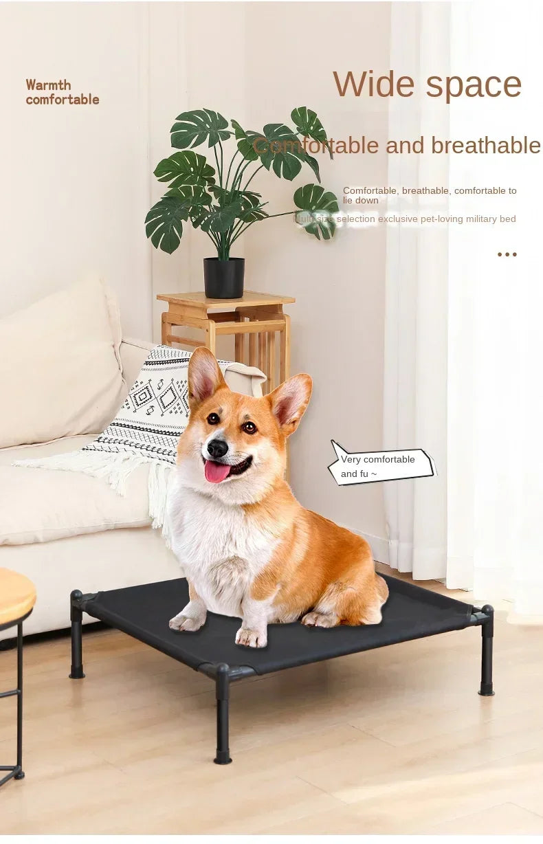 Foldable Elevated Pet Bed with Removable Washable Cover
