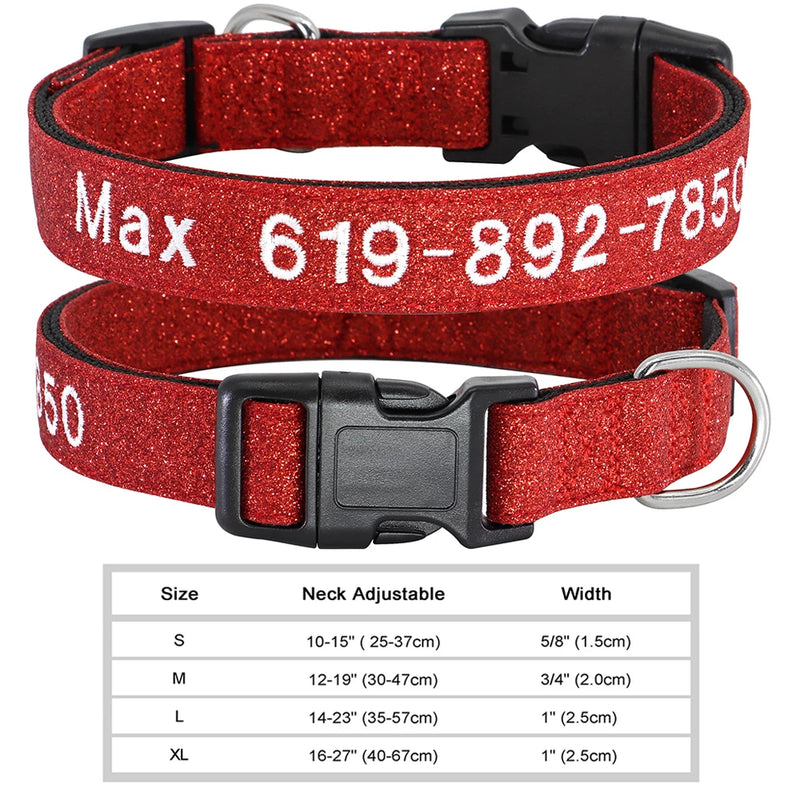 Personalisierte bestickte Nylon-Hundehalsband