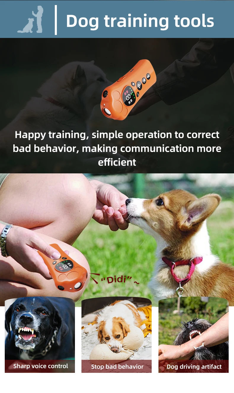Paw-Shaped Ultrasonic Dog Repeller with Adjustable Frequency Levels and LED Flashlight