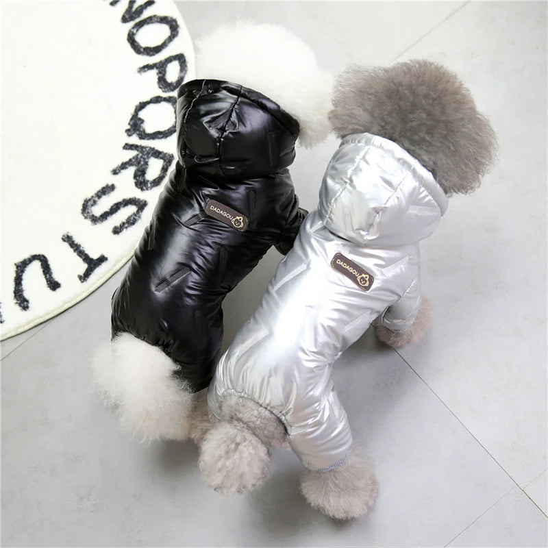 Mono de Algodón Acogedor para Perro con Capucha Impermeable