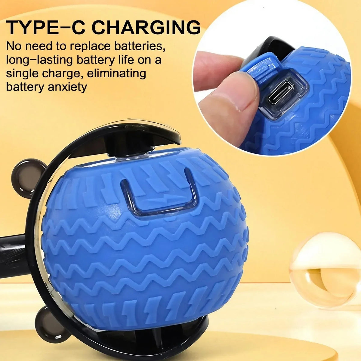 Interactive LED Cat Toy Ball with 360° Auto-Rotation and Obstacle Avoidance