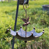 Antique Umbrella-Shaped Hanging Bird Feeder with Water Basin