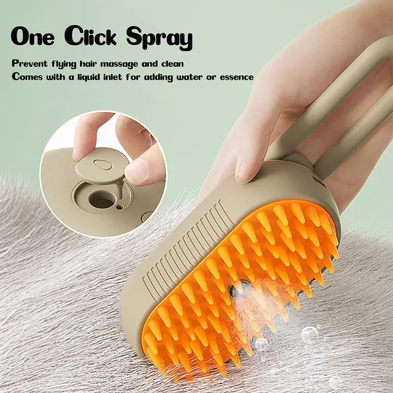 Brosse de toilettage électrique pour animaux avec fonction vapeur