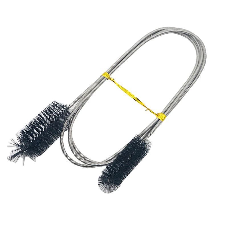 Stainless Steel Aquarium Cleaning Brush Double Head Lily Pipe