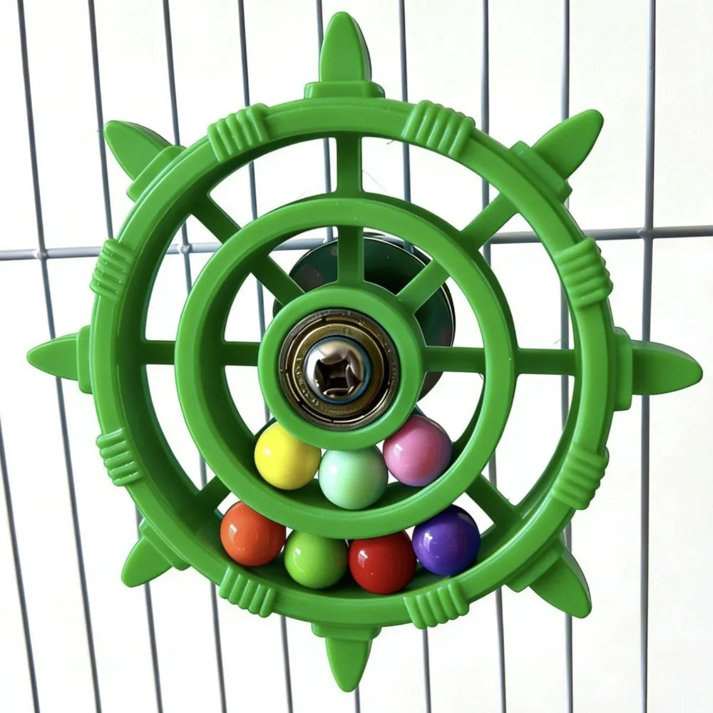 Parrot Spinner Rattle Toy with Colorful Beads