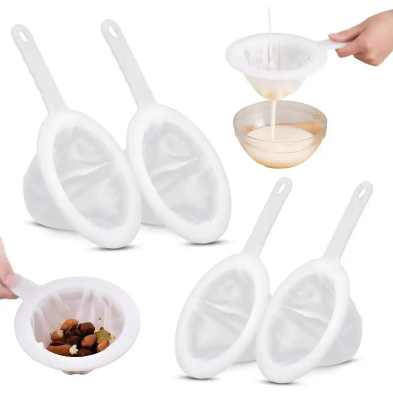 4-Pack Nylon Mesh Strainer Set with Fine Filtering Spoon