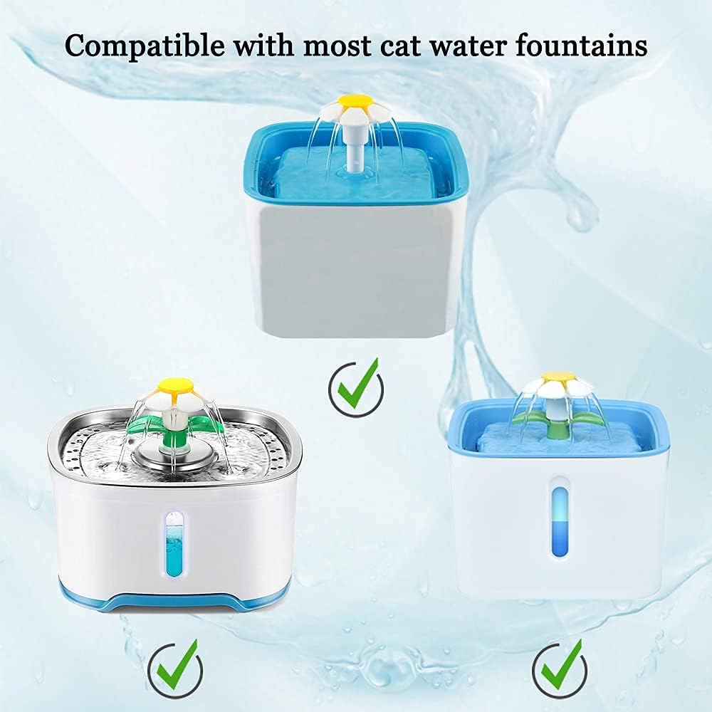 Cat Water Fountain Replacement Filters with Activated Carbon – 3-Layer Filtration for Clean, Fresh Water