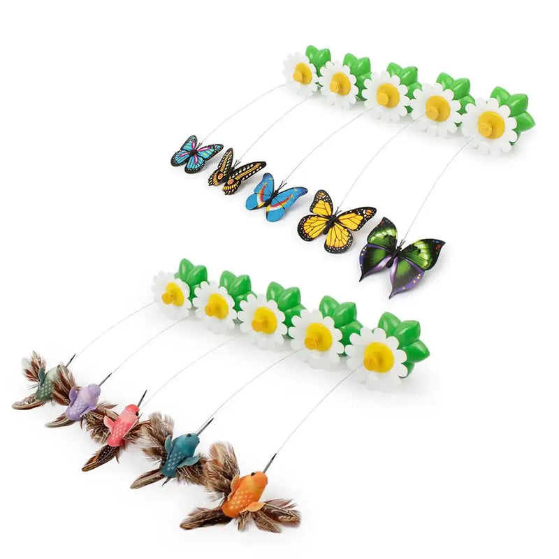Jouet pour chat électrique rotatif en forme de papillon