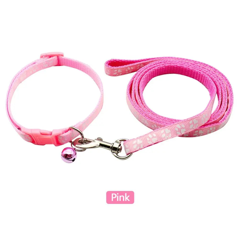 Pink breathable pet walking lead with an adjustable collar and silver clasp.