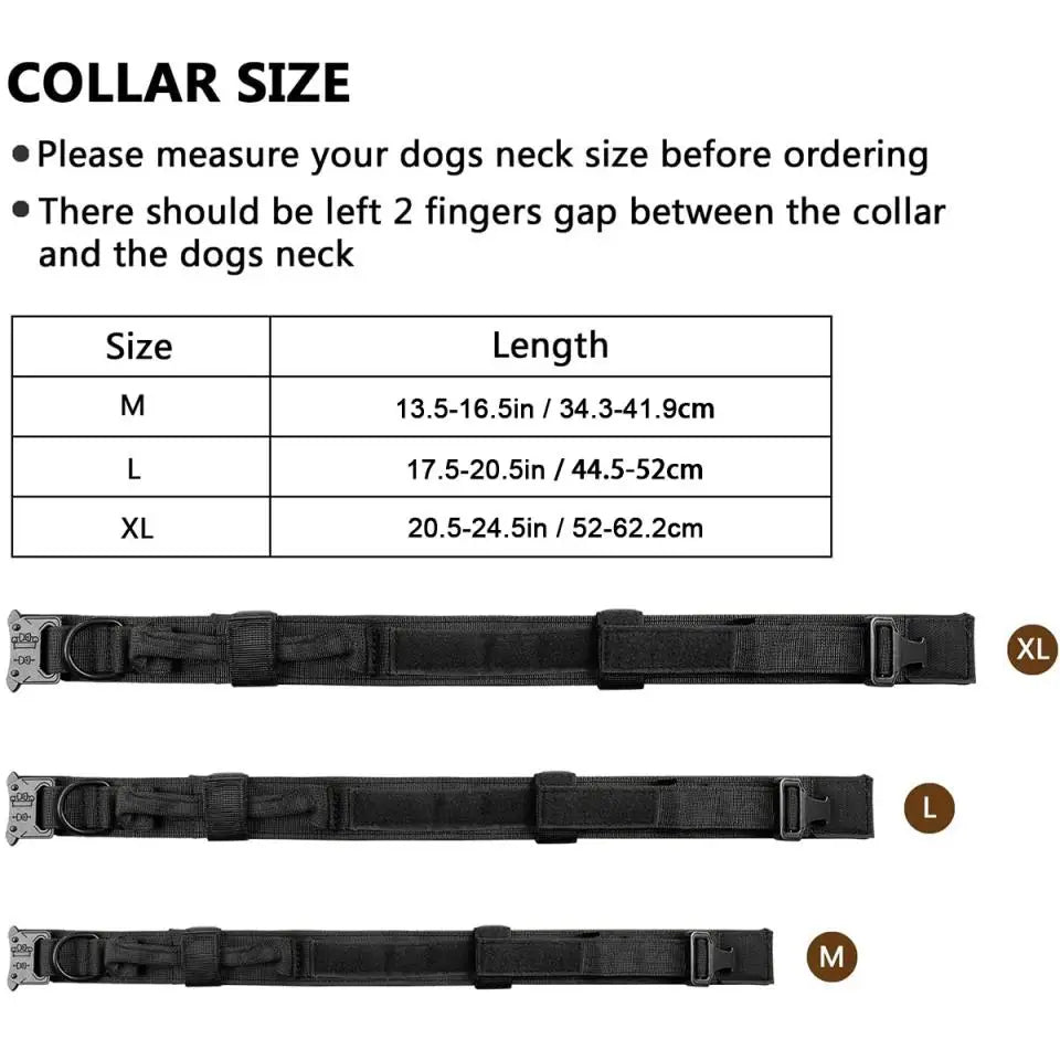 Tactical Dog Harness with MOLLE Pouches and Collar Set
