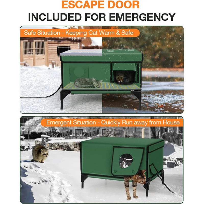 Abri Extérieur Chauffé et Imperméable pour Chat