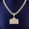 A gold plated last supper medallion necklace featuring a Cuban chain and detailed relief work.