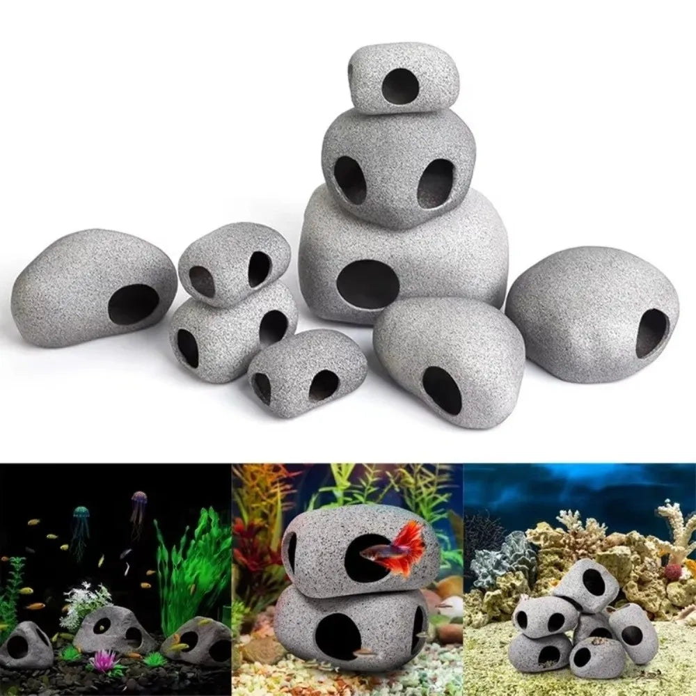 Purple Sand Aquarium Cave Hideaway with Natural Rock Finish
