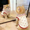 Ruffled Collar Cat Strawberry Vest with Cherry Pattern