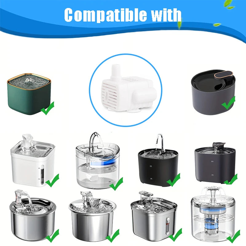 Cat Water Fountain Replacement Pump - Ultra-Quiet USB