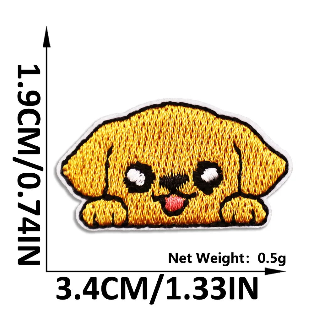 Cat Embroidered Iron-On Patch – Cute Pocket-Sized Appliqué for Clothing & Crafts