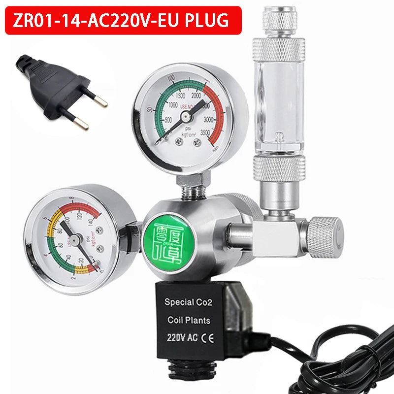 Régulateur CO2 pour Aquarium avec Solénoïde et Compteur de Bulles