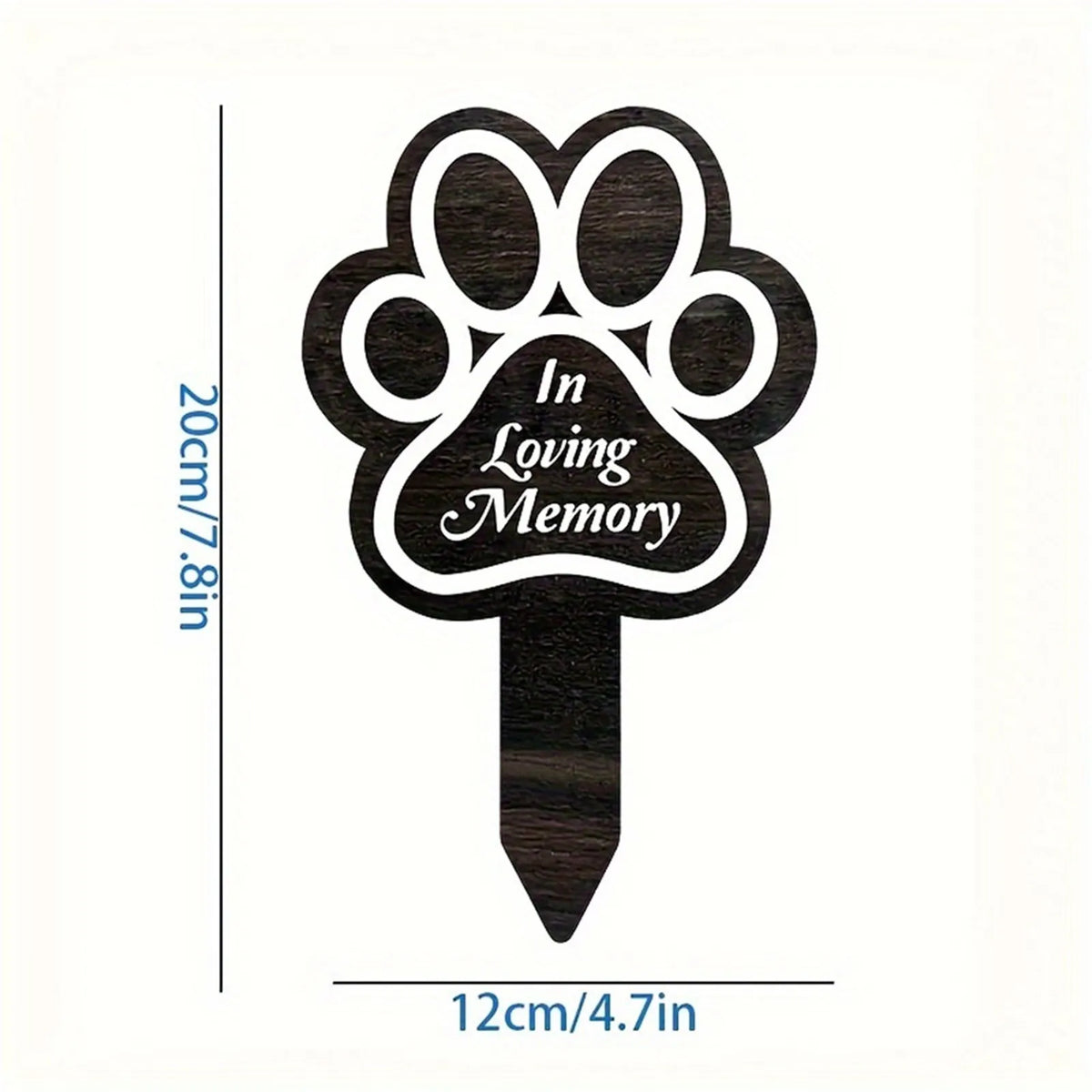 Wooden Pet Memorial Garden Stake with Paw Print