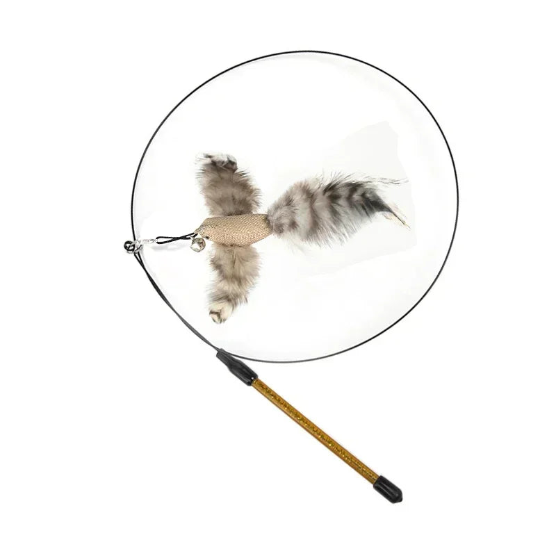 Jouet Interactif pour Chat en Forme de Paon avec Clochette