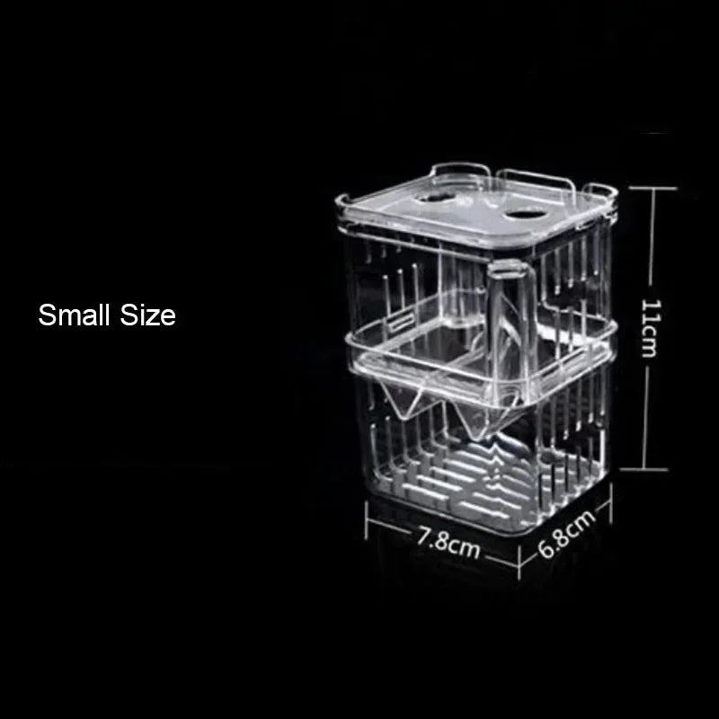 Acrylic Fish Breeding Isolation Box with Double Compartments