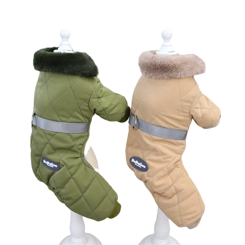 Mono de Algodón Acogedor para Perro con Capucha Impermeable