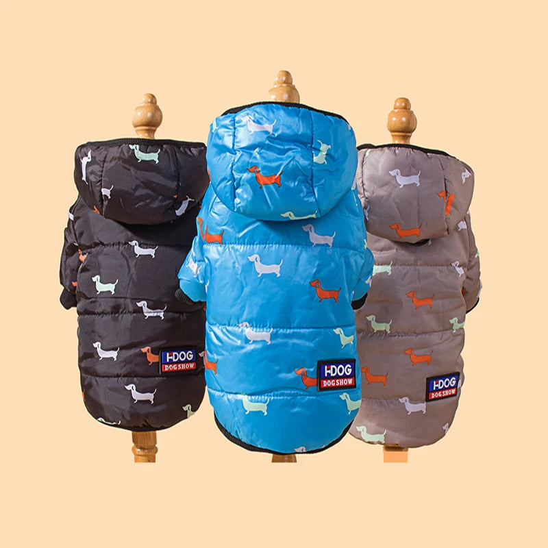 Fleece-Lined Hooded Coat for Dogs and Cats