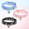 Rhinestone Heart Charm Color-Changing Dog Collar