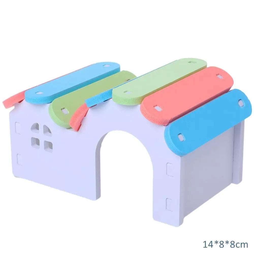 Rainbow Staircase Wooden Hamster House with DIY Assembly Kit