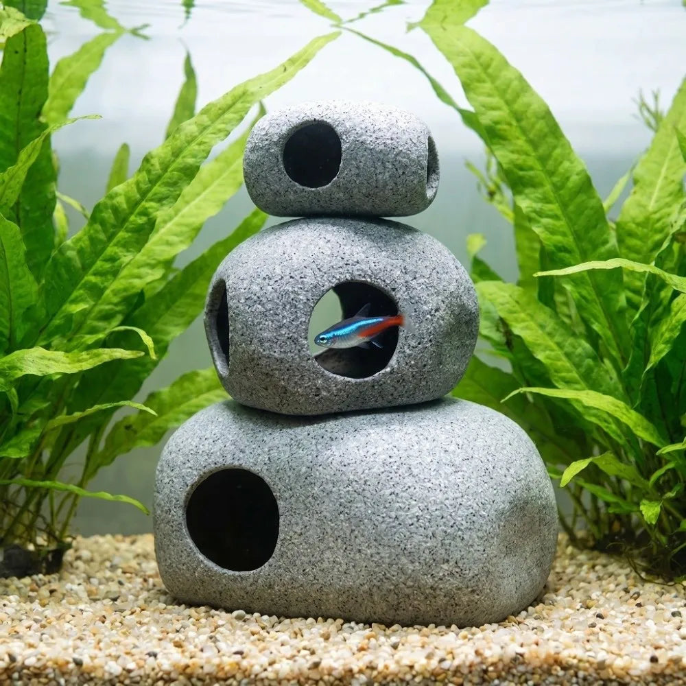 Purple Sand Aquarium Cave Hideaway with Natural Rock Finish