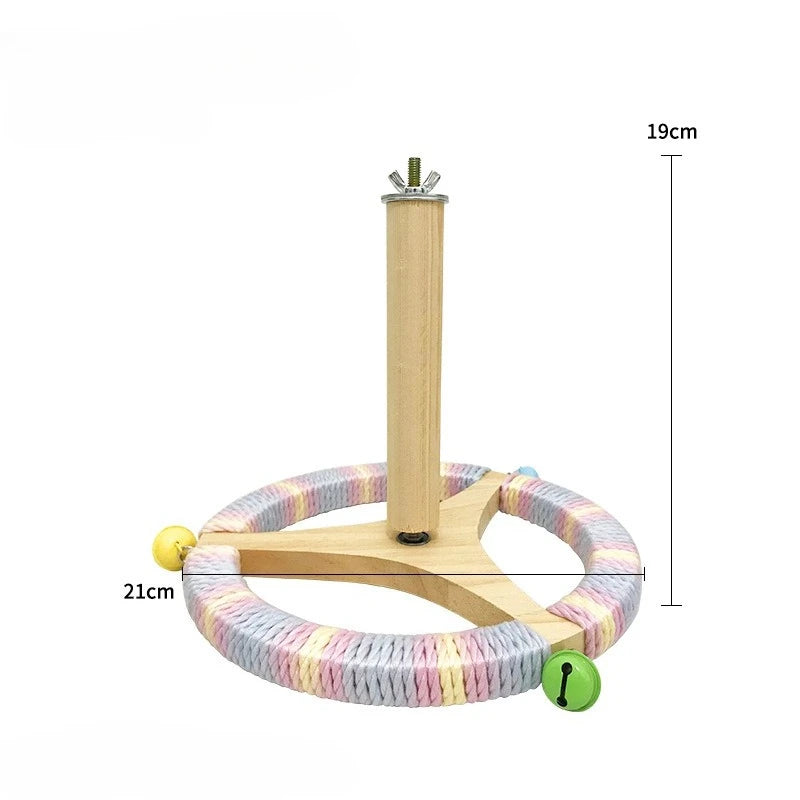 Interactive Parrot Activity Station with Mirror and Rope Perch