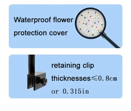 USB Aquarium LED Lamp Clip-On Light 5V Full Spectrum