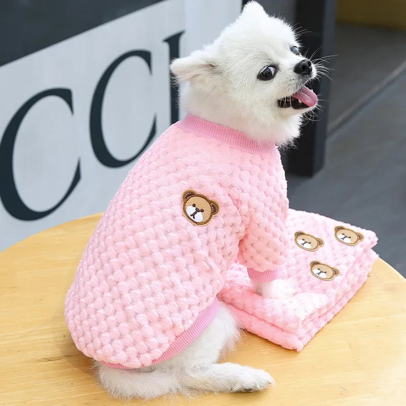 Cozy Fleece Dog Sweater for Small and Medium Breeds