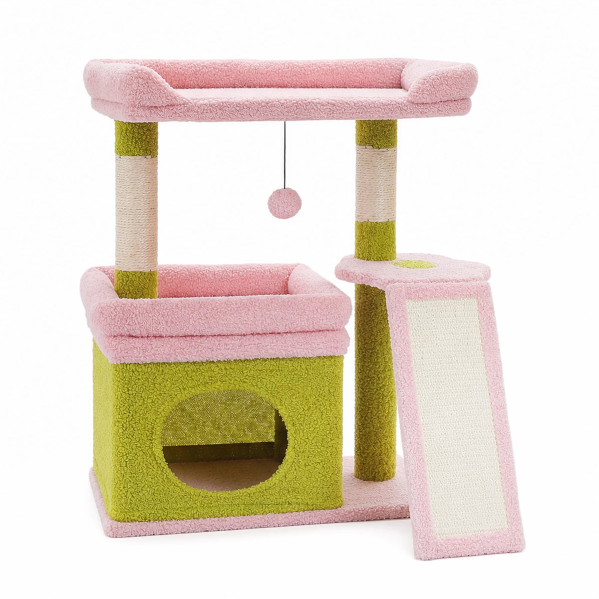 Compact Cat Tree Tower with Sisal Scratching Posts and Cozy Perches