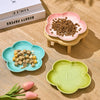 Ceramic Pet Bowl with Wood Stand – Elegant Bow Knot Design