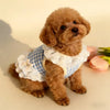 Plaid Lace Pet Dress with Bowknot for Small Dogs and Cats