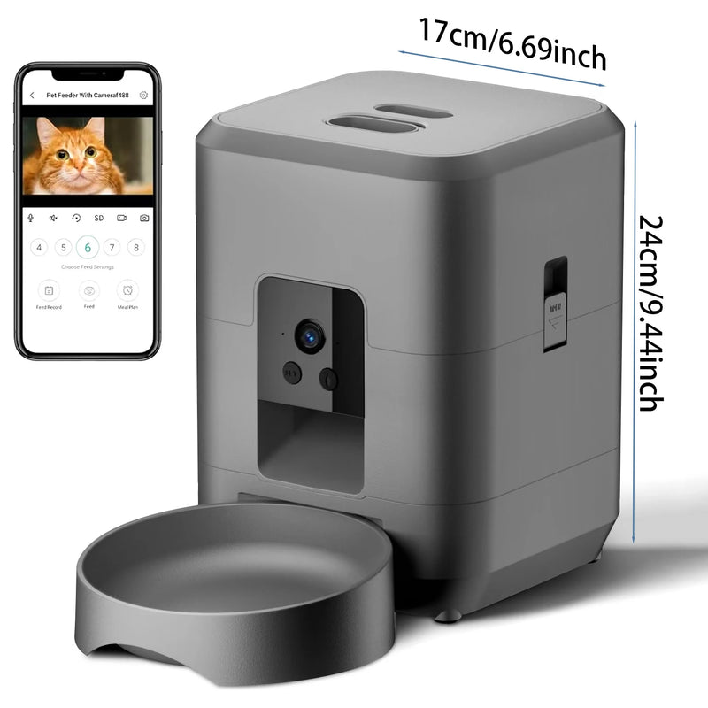 Distributeur de nourriture intelligent pour animaux avec caméra Wi-Fi
