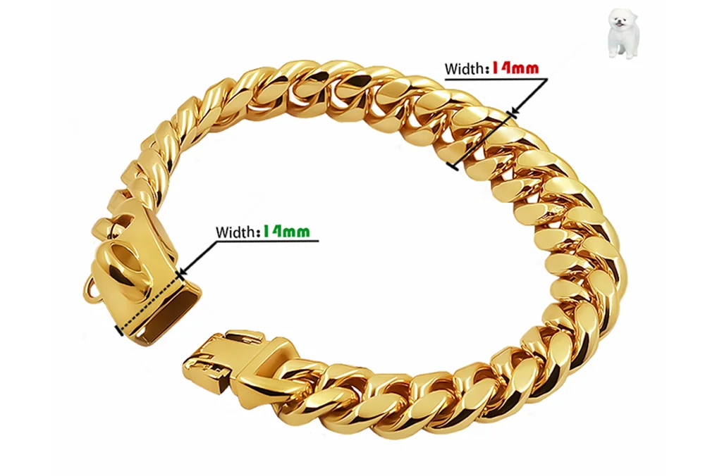 Stainless Steel Cuban Link Dog Collar