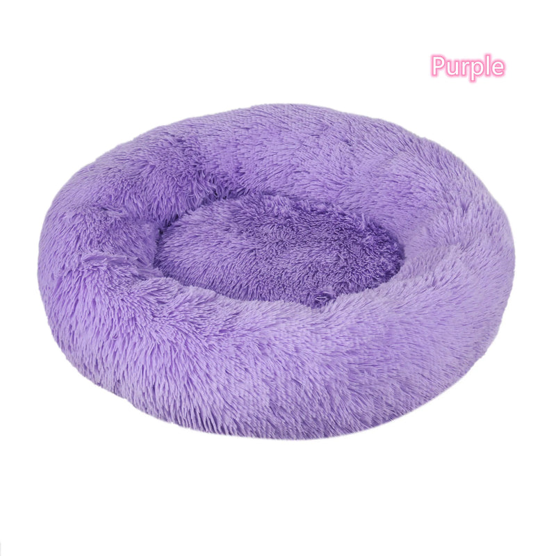 Lit Donut en Peluche Confortable pour Chat