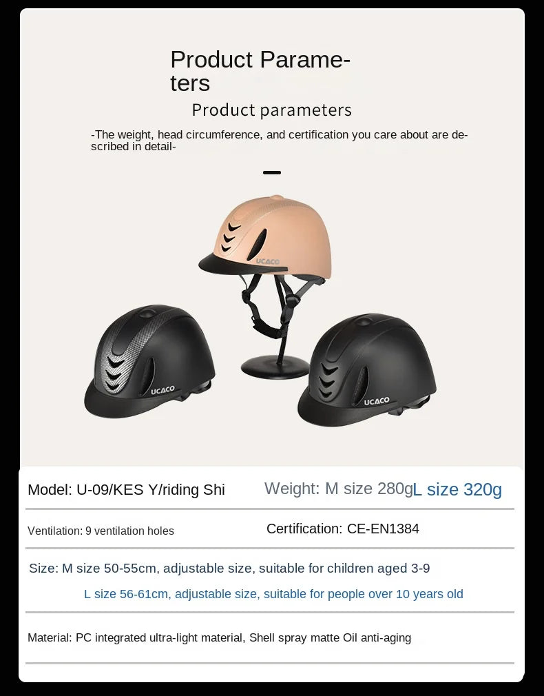 UltraLight Equestrian Helmet 50-61 cm Adjustable