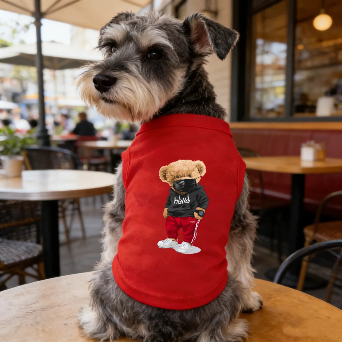 Printed Sleeveless Pet Vest for Cats and Dogs