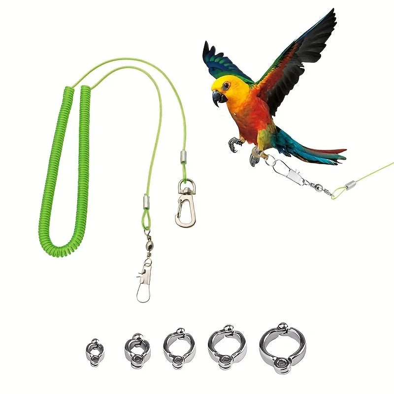 Adjustable Parrot Training Harness with Five Leg Loop Sizes