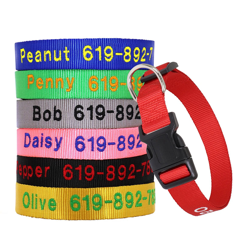 Personalisierte bestickte Nylon-Hundehalsband