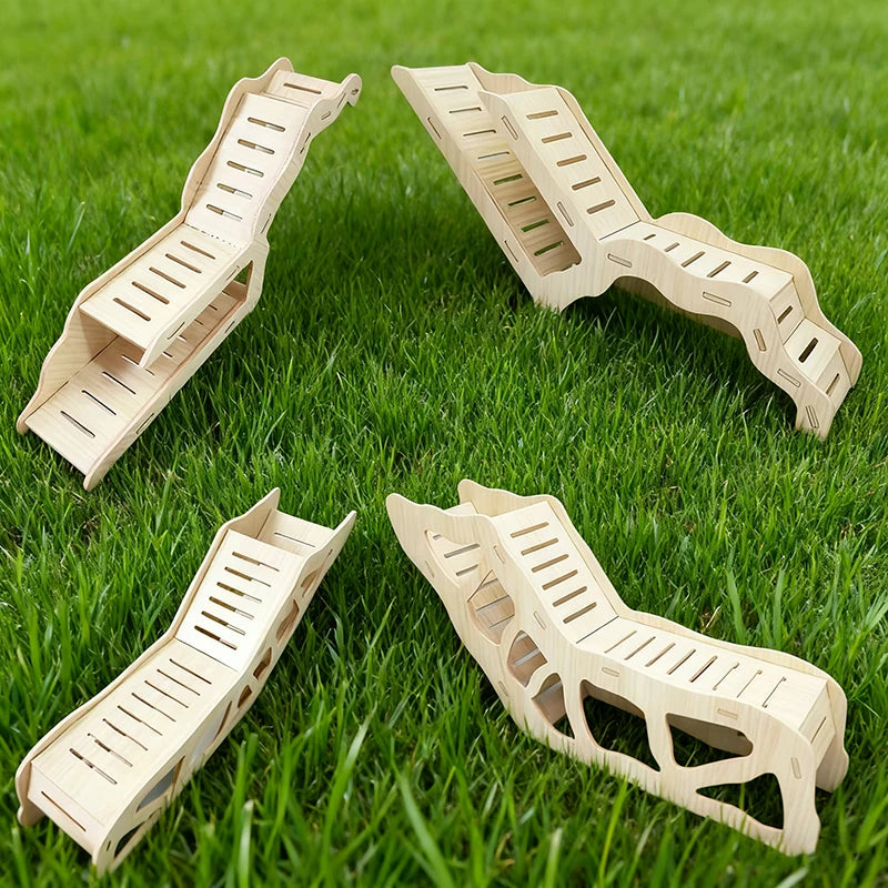 Hamster Wooden Hideout Cave with Peekaboo Design